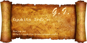 Gyukits Irén névjegykártya